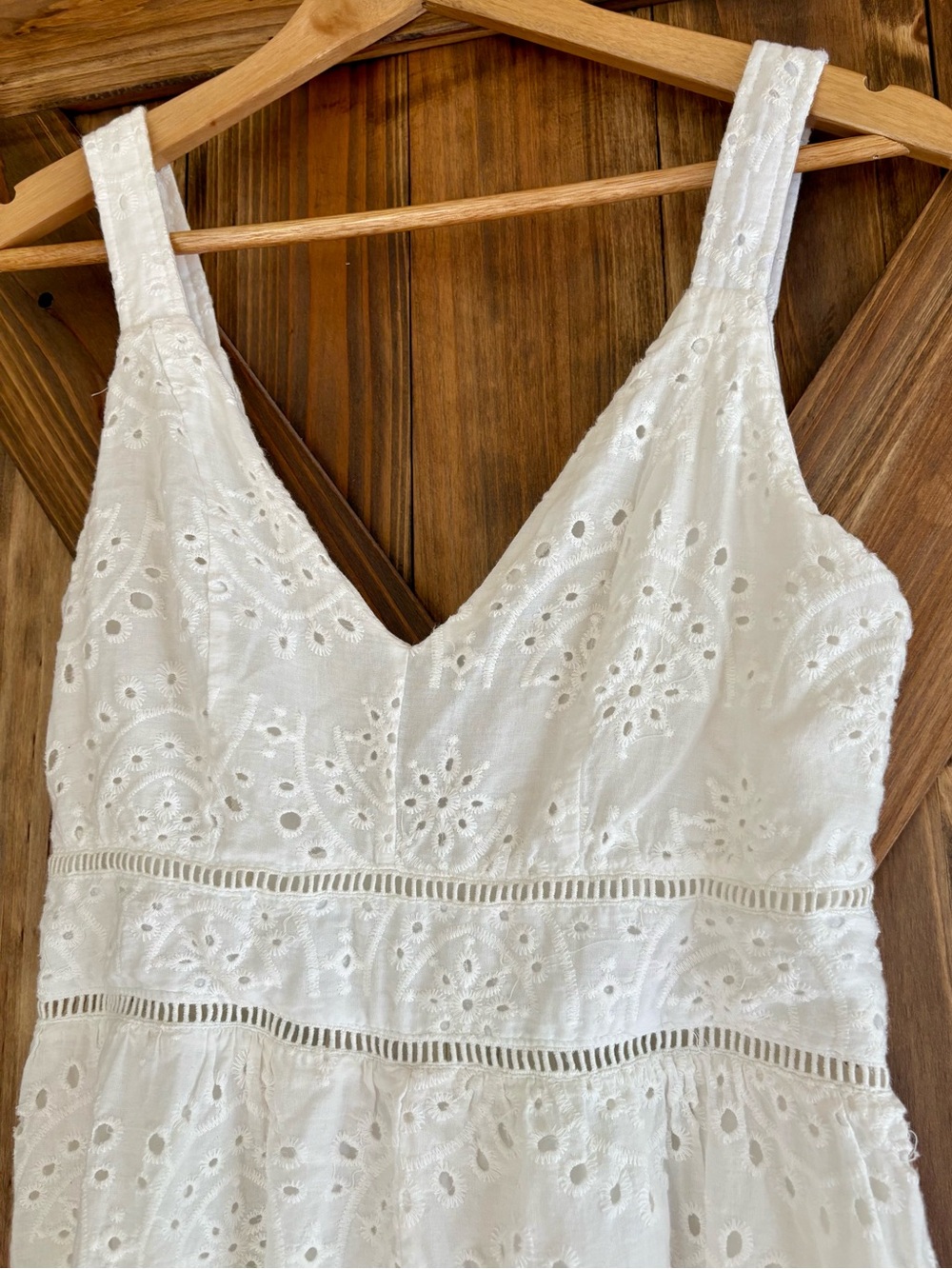 Altar'd State White Eyelet 100% Cotton Midi Coastal Cottage Dress. Size Medium - Picture 4 of 12